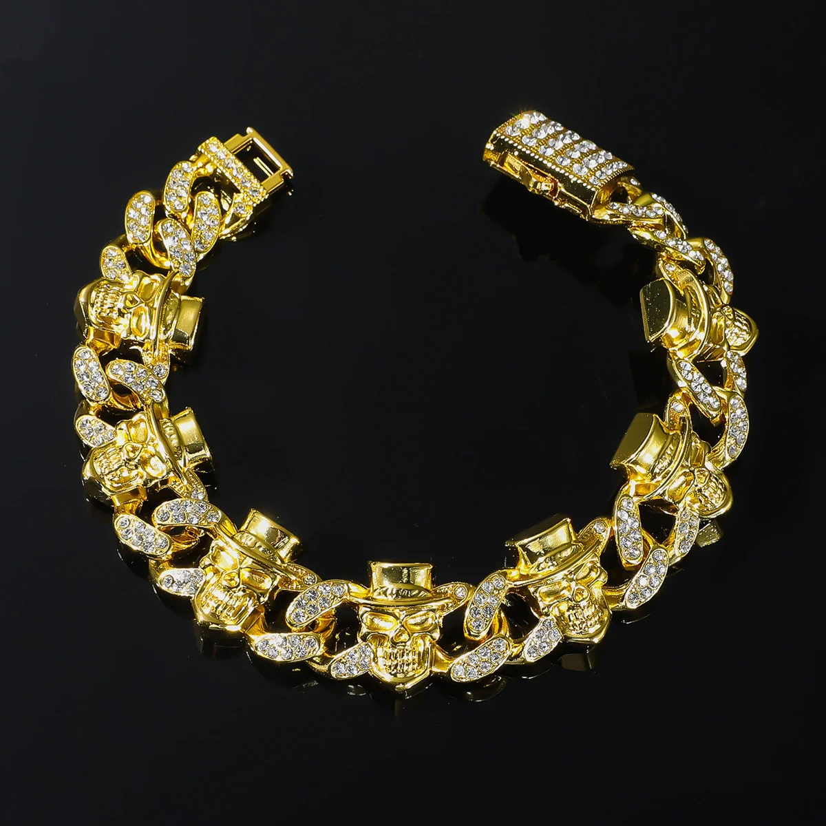 Alloy Punk Style Skull Geometric Hiphop Electroplated Unisex Bracelet - Image 2