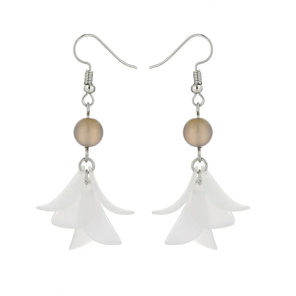 Alloy Retro Flower Style Earrings With Pearl Pendant - Image 6