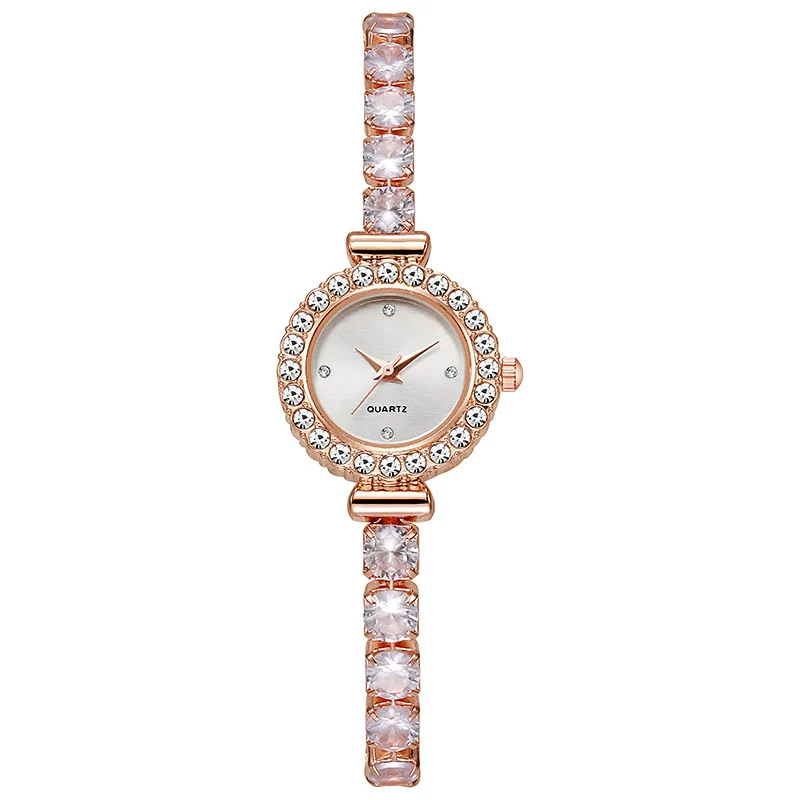 Alloy Round Pigeon Egg Rhinestone Twist Chain Women's Quartz Watch - Image 10