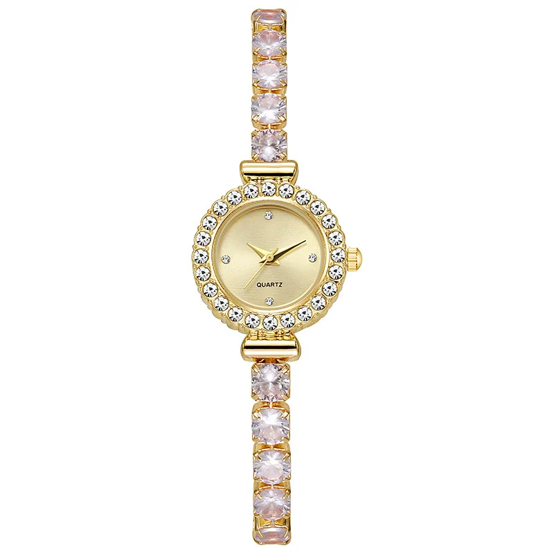 Alloy Round Pigeon Egg Rhinestone Twist Chain Women's Quartz Watch - Image 12