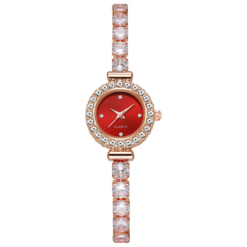 Alloy Round Pigeon Egg Rhinestone Twist Chain Women's Quartz Watch - Image 4