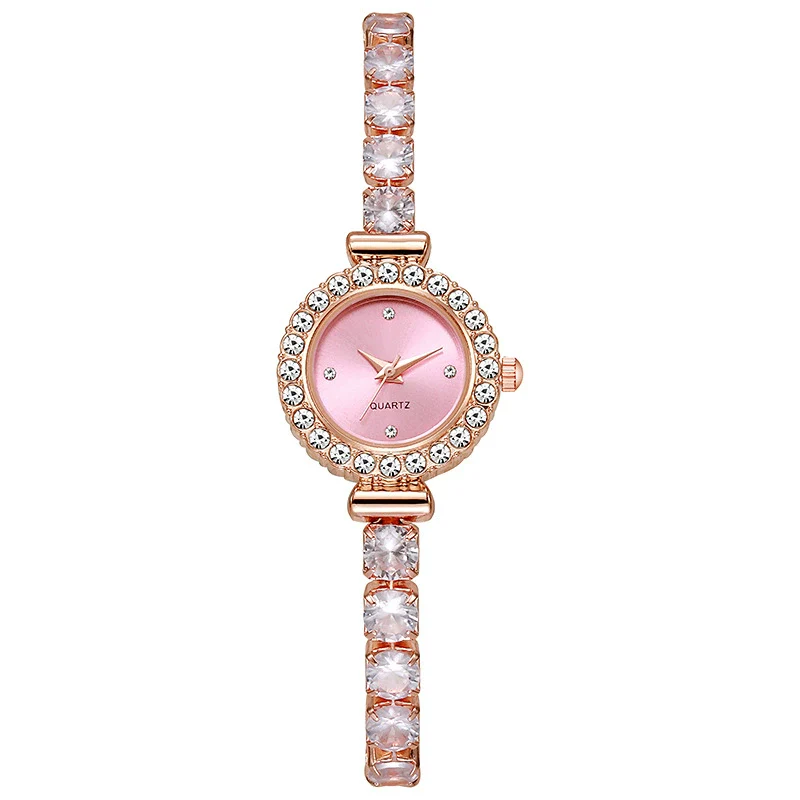 Alloy Round Pigeon Egg Rhinestone Twist Chain Women's Quartz Watch - Image 6