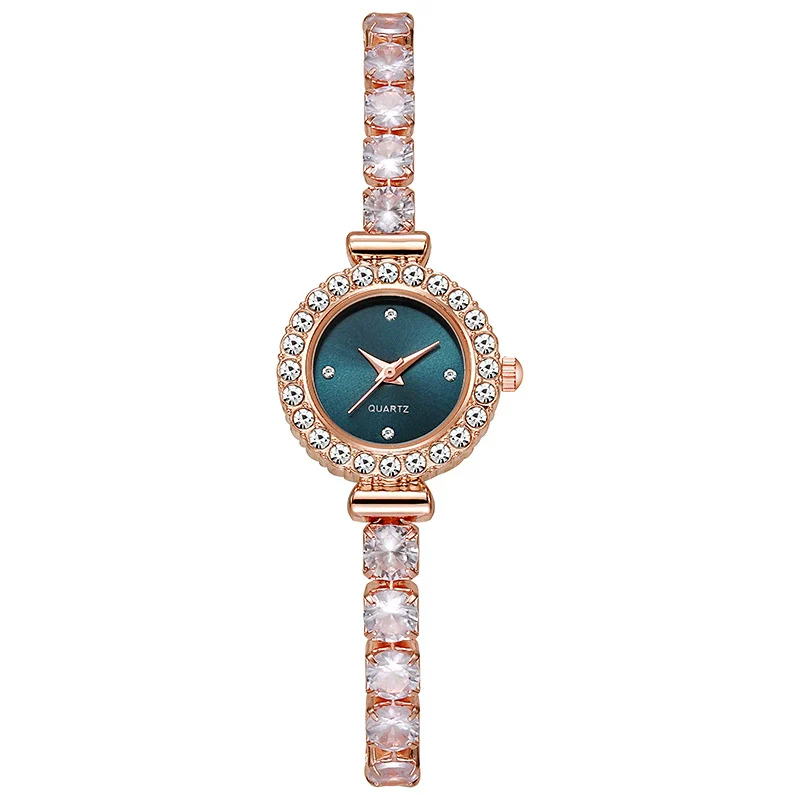 Alloy Round Pigeon Egg Rhinestone Twist Chain Women's Quartz Watch - Image 8