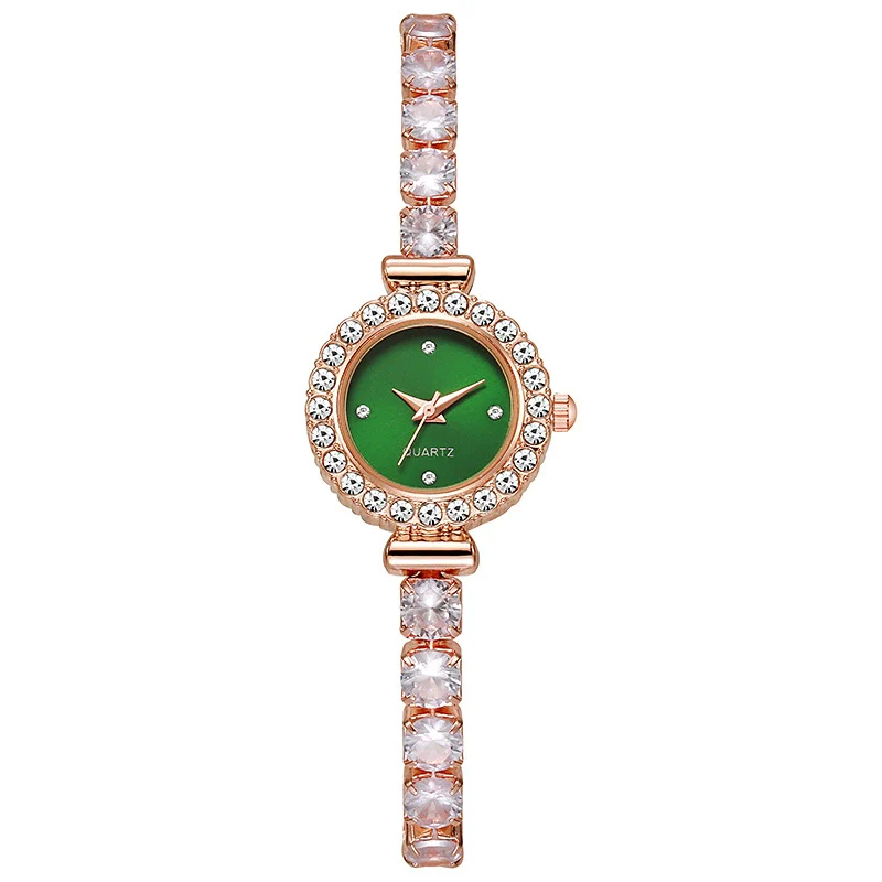 Alloy Round Pigeon Egg Rhinestone Twist Chain Women's Quartz Watch - Image 9