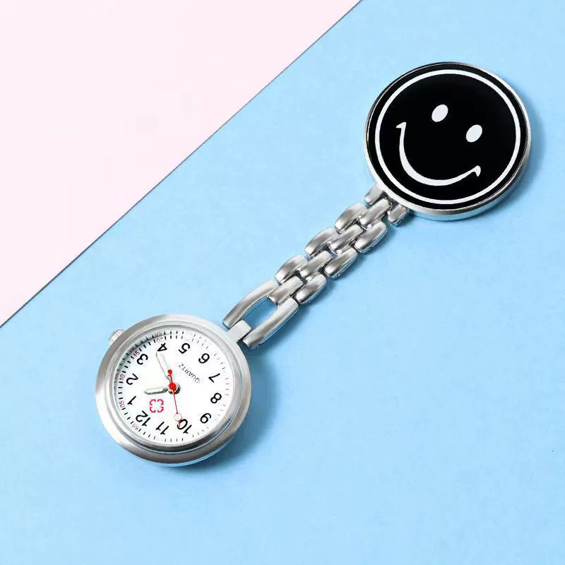 Alloy Round Smiley Face Fashion Nurse Pocket Watch For Girls And Students - Image 6