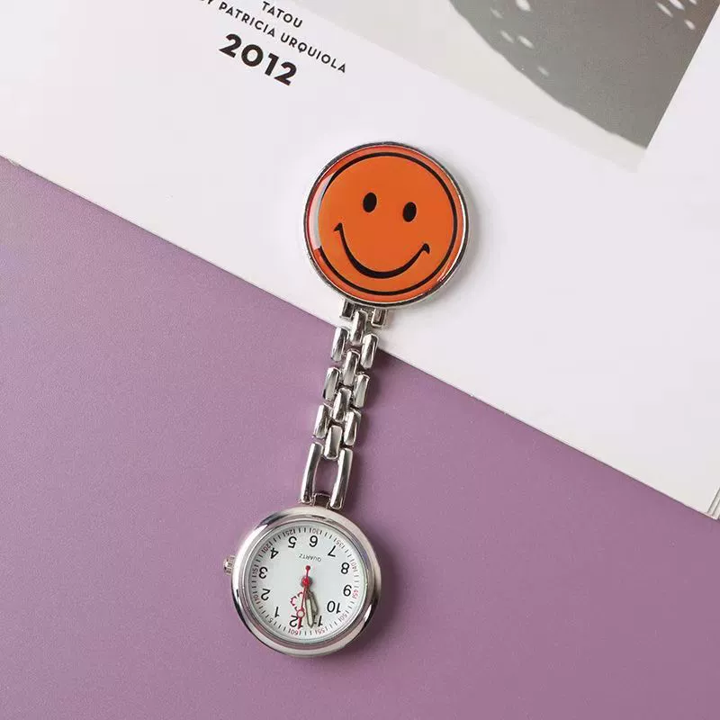 Alloy Round Smiley Face Fashion Nurse Pocket Watch For Girls And Students - Image 9