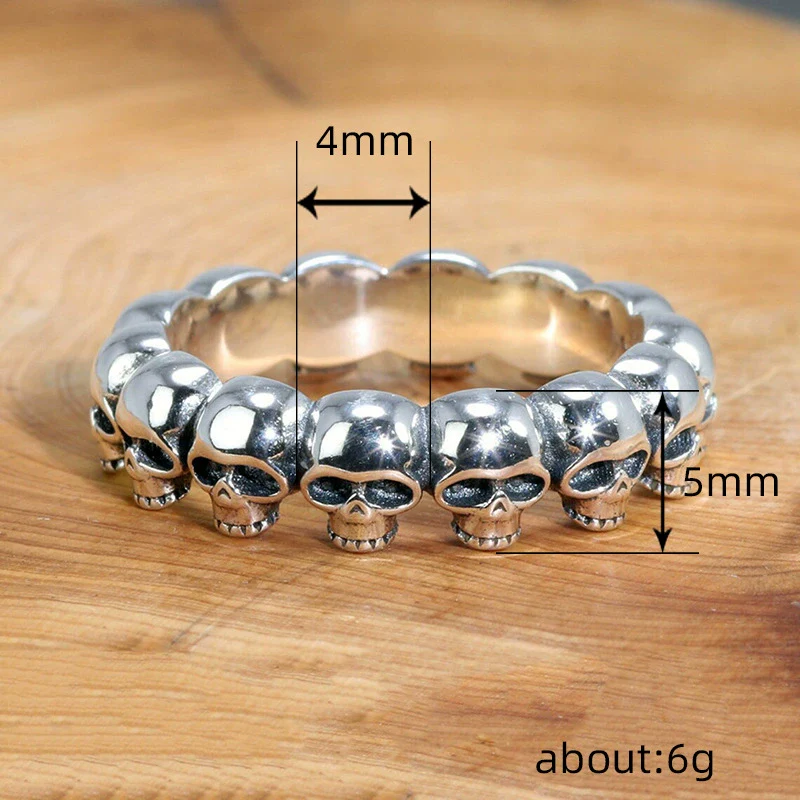 Alloy Skull Finger Ring Unisex Retro Electroplated - Image 5
