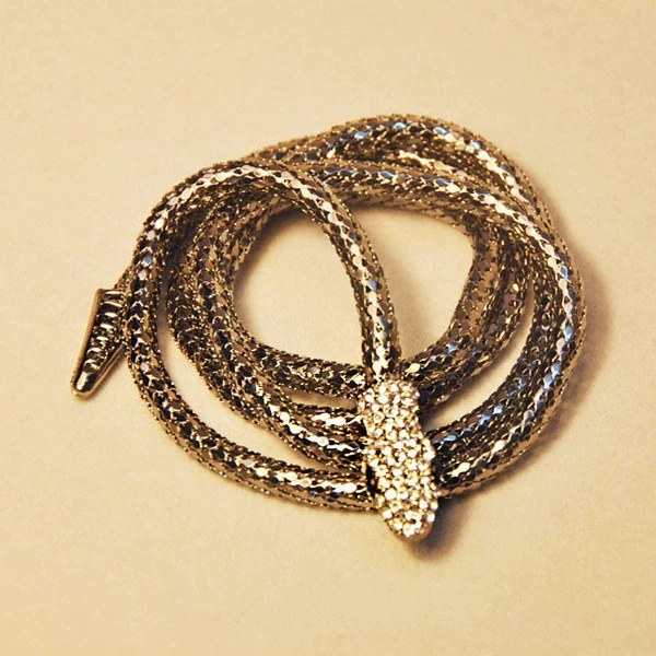 Alloy Snake Bone Chain Jewelry With Rhinestone Pendant And Diamond Design For Men Featuring Animal And Zodiac Patterns Hiphop Style - Image 4