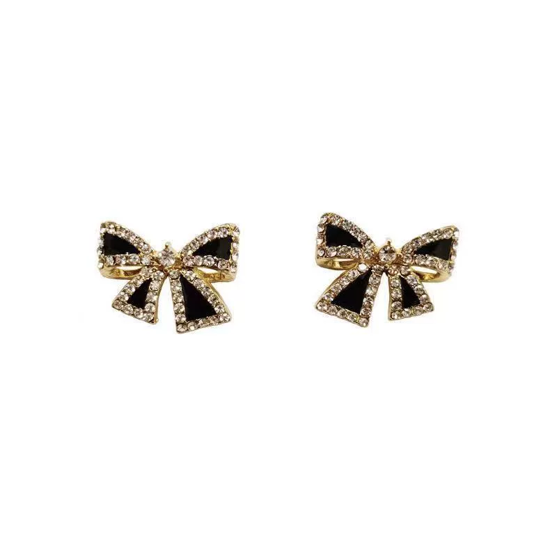 Alloy Stainless Steel Electroplating Bow Earrings For Women - Image 5