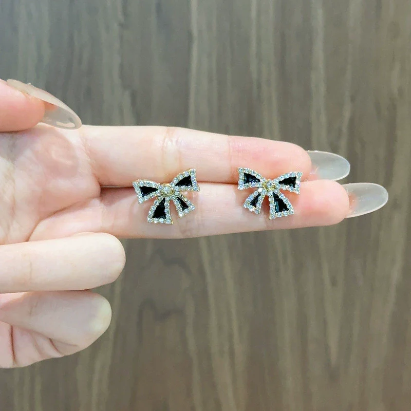 Alloy Stainless Steel Electroplating Bow Earrings For Women - Image 6