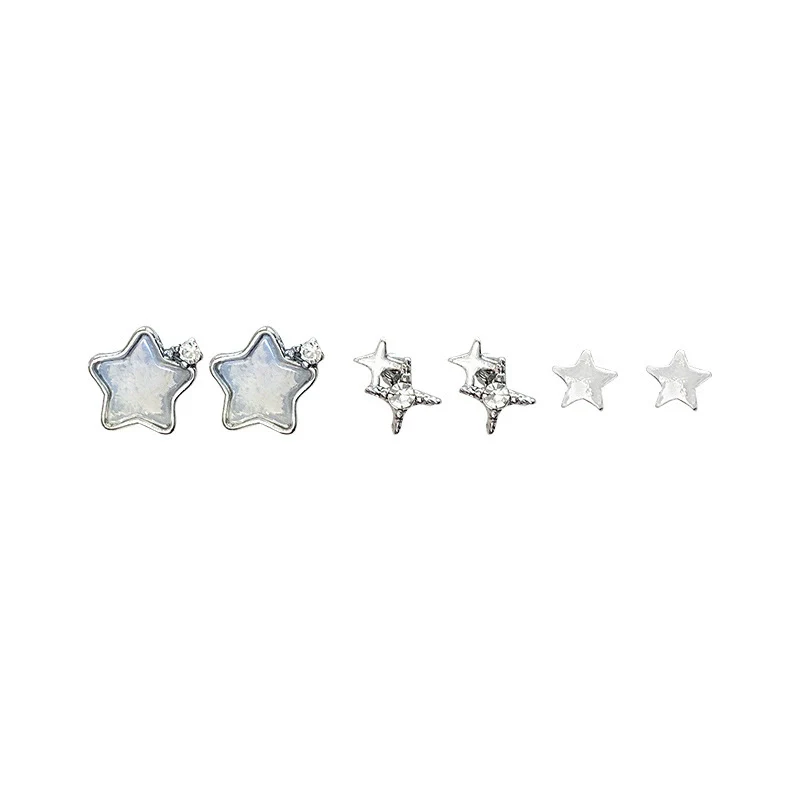 Alloy Star Earrings For Women Electroplated Minimalist Style - Image 4