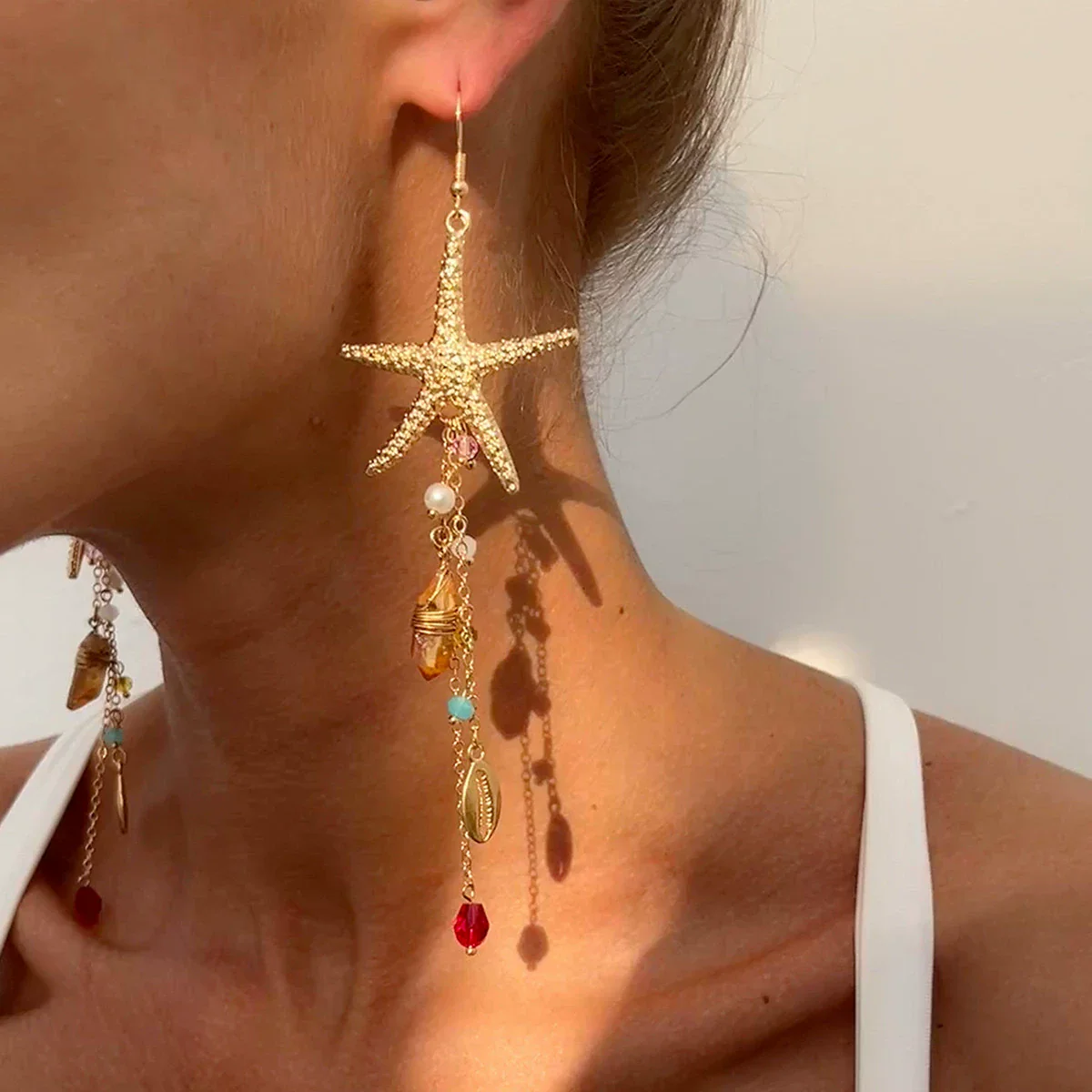 Alloy Starfish Shell Animal Zodiac Style Electroplated Necklace - Image 3