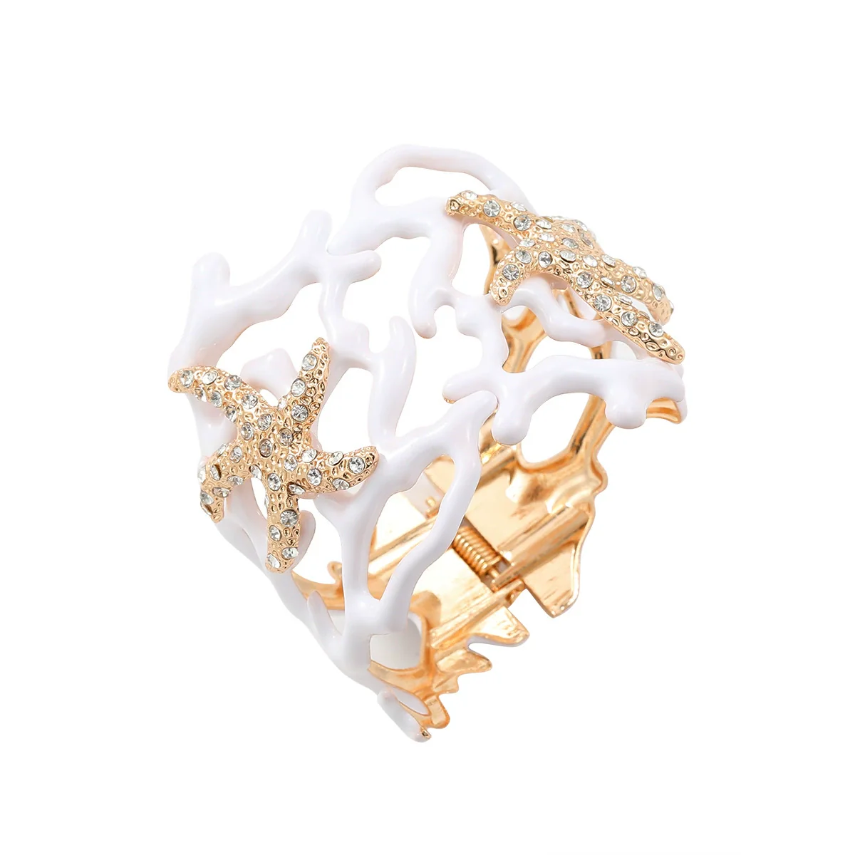 Alloy Starfish Spring Bracelet Geometric Diamond Design Irregular Coral Hollow - Image 6