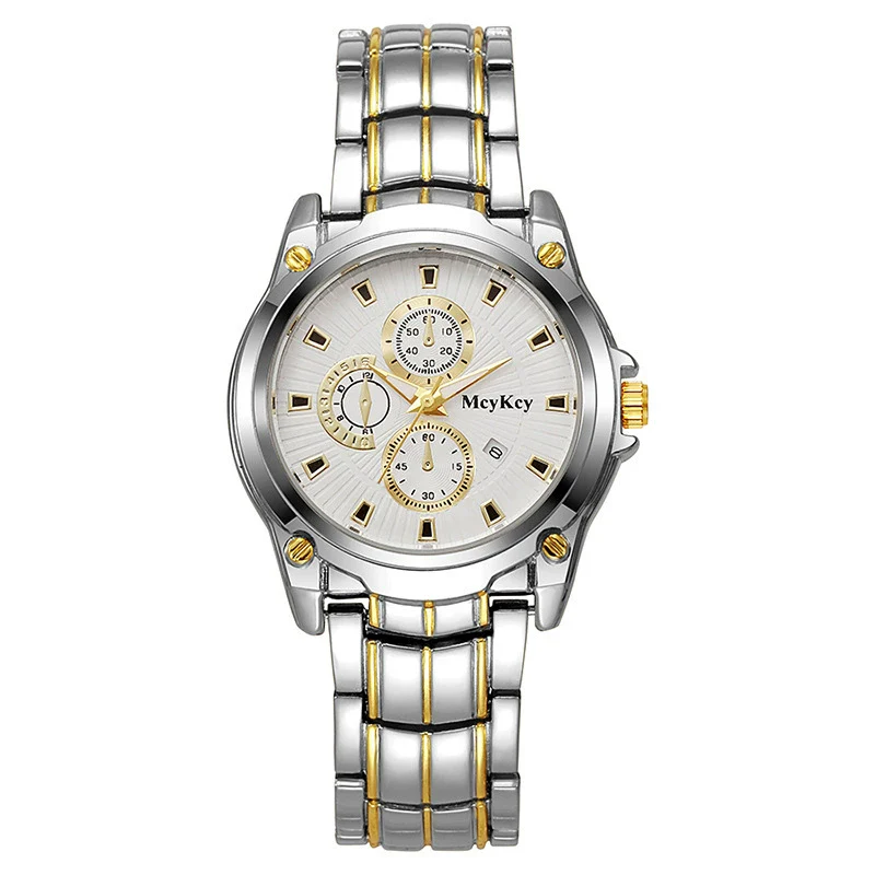 Alloy Steel Band Quartz Watch Business Style Round Dial Waterproof - Image 13