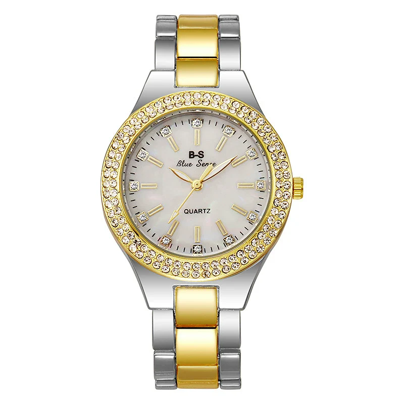 Alloy Steel Strip Quartz Women's Watch Diamondencrusted Fashion Elegant Round - Image 4