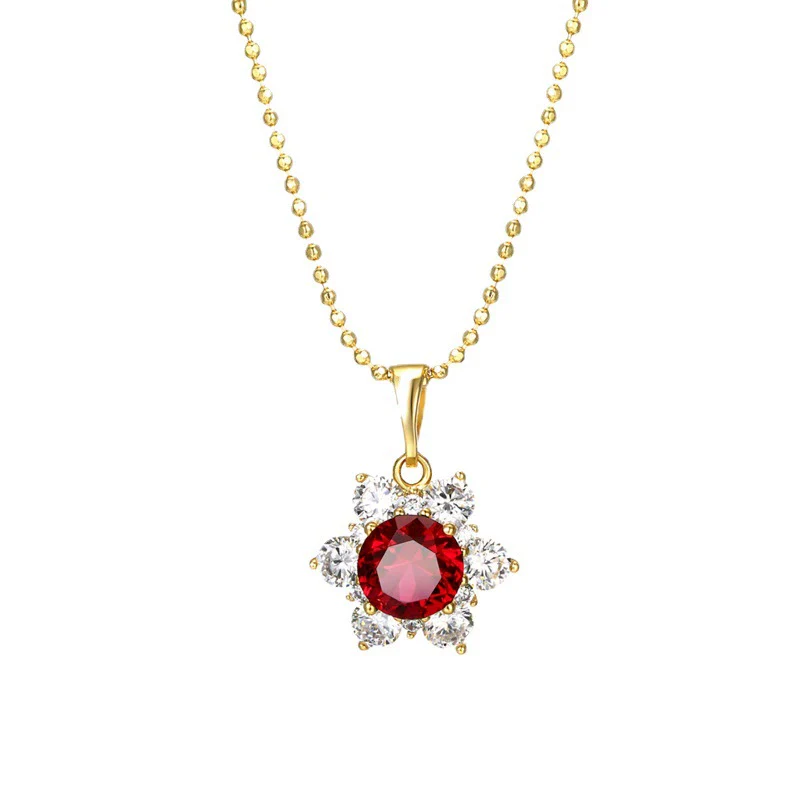 Alloy Sunflower Pendant Necklace With Ball Chain And Electroplating Treatment - Image 5