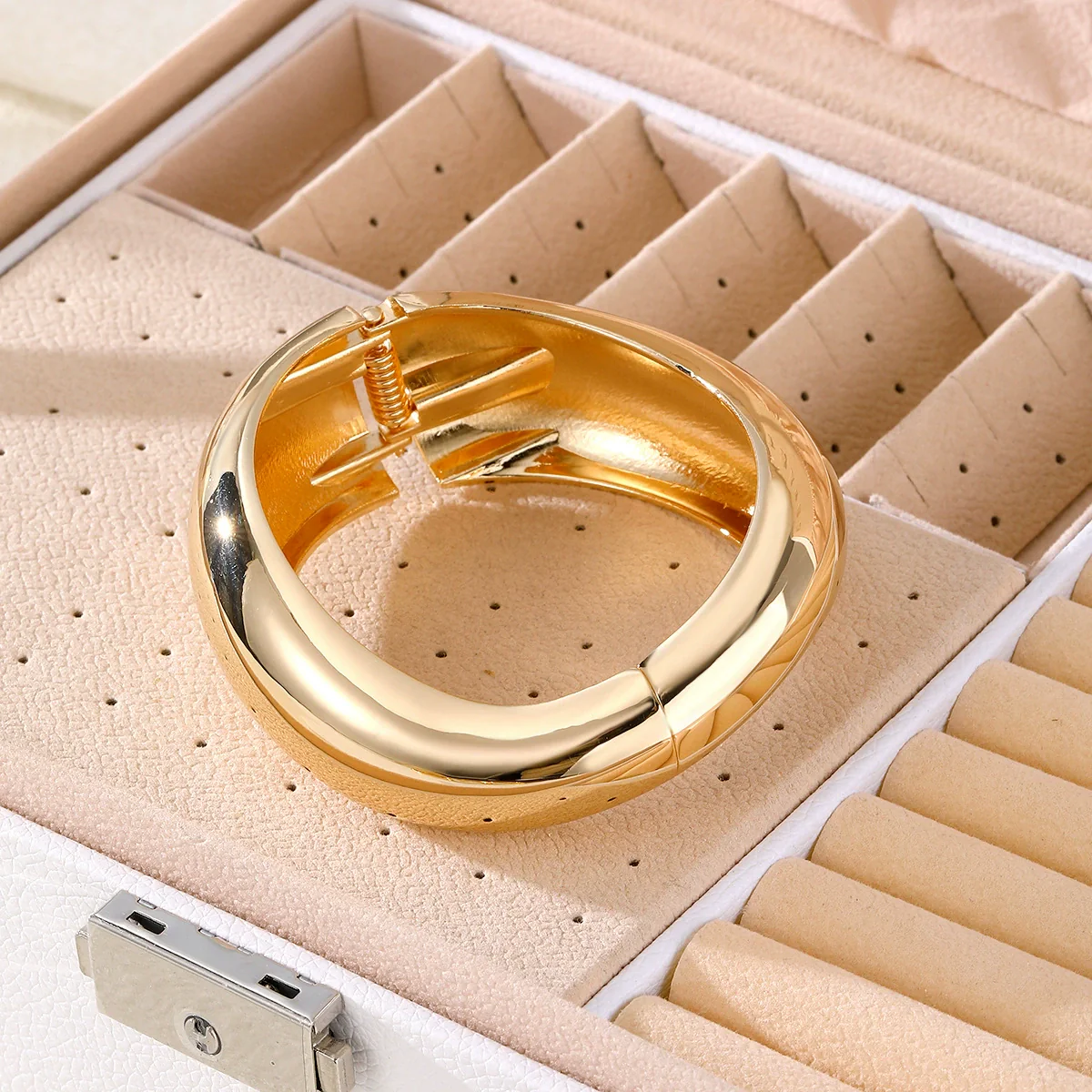 Alloy Wide Bracelet Geometric Style With Hammering Pattern Letters Numbers Text Electroplated - Image 4