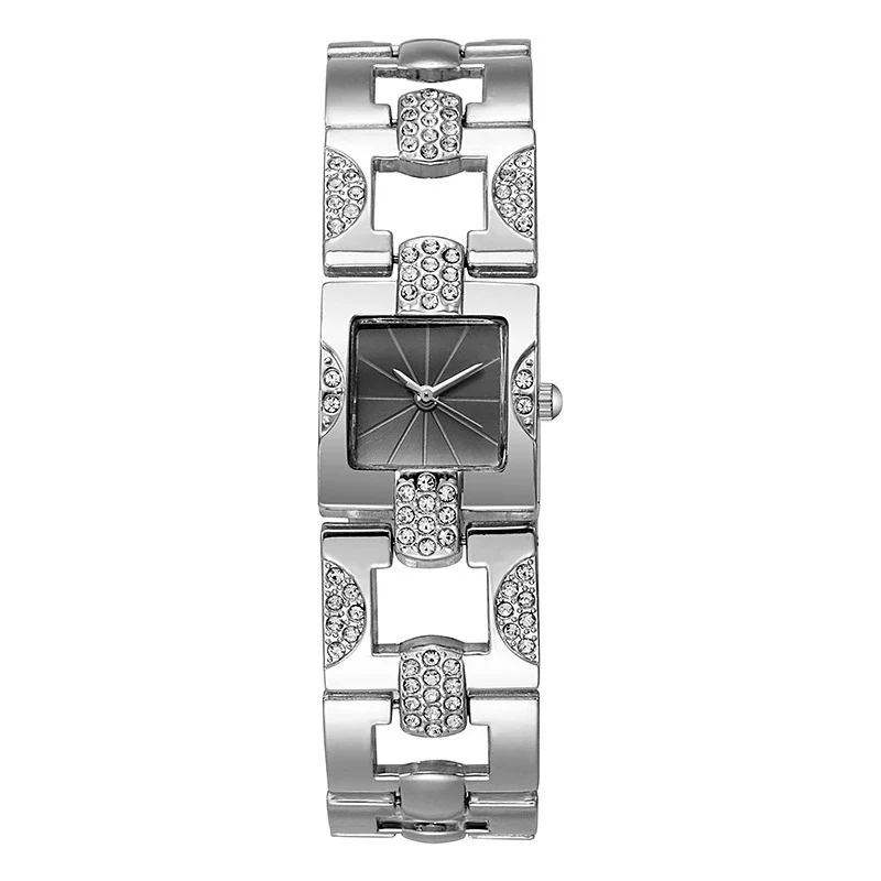 Alloy Women's Bracelet Watch Retro Style Square Strip Nailed Diamond Steel Band - Image 8