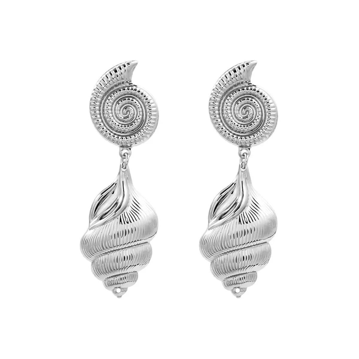 Alloy Women's Multilayer Conch Earrings With Geometric Animal And Zodiac Patterns And Electroplating Process - Image 6