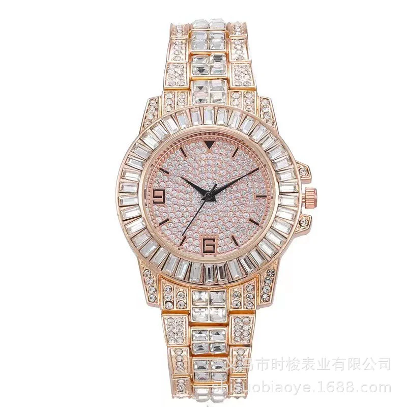 Alloy Women's Quartz Watch With Round Dial And Stainless Steel Buckle Diamondembedded - Image 4
