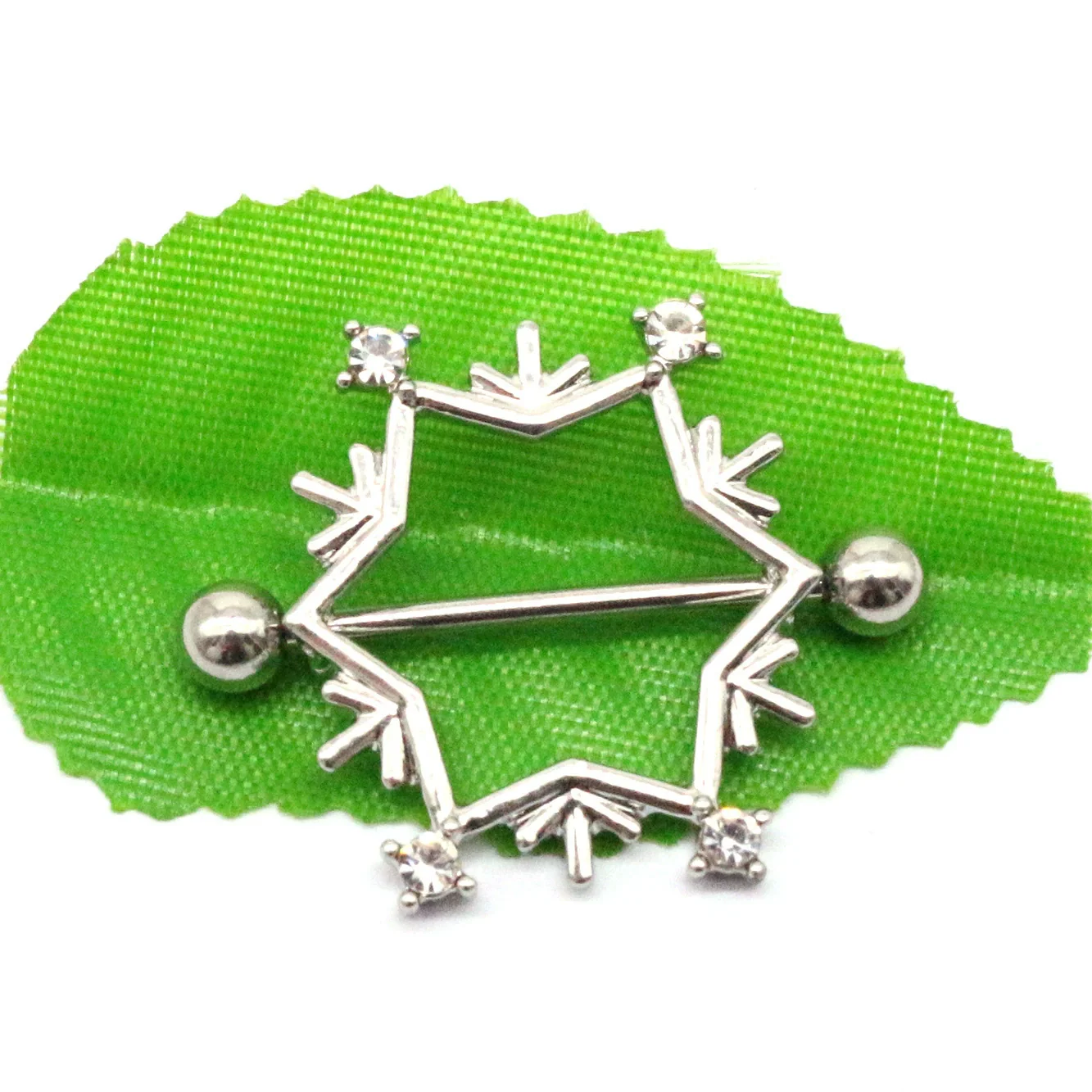 Alloy Women's Star Pattern Electroplated Breast Ring - Image 7