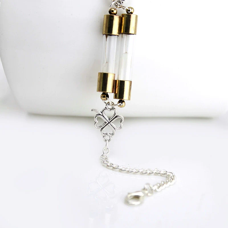 Alloy Woven Bracelet With Four Leaf Clover Dandelion Dried Flower Animals And Zodiac Pattern - Image 3