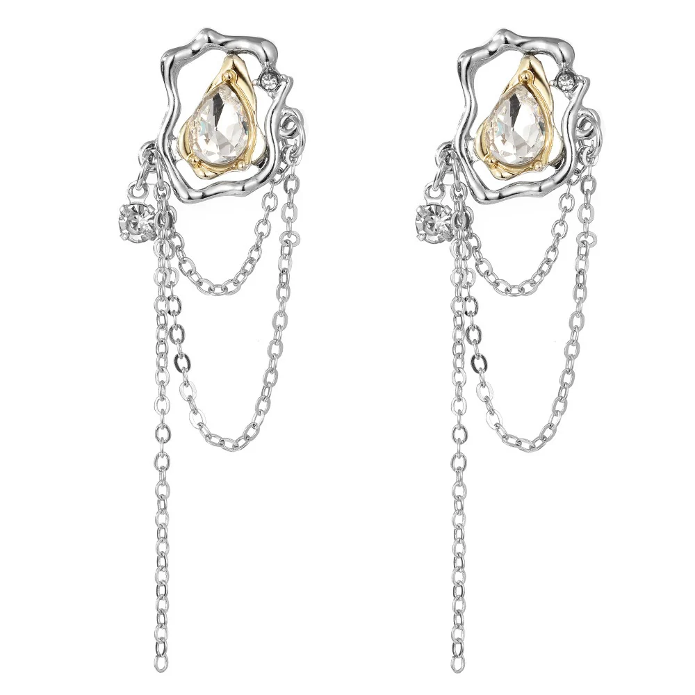 Alloy Zircon Geometric Star Tassel Women's Earrings Light Luxury Niche Ins Sweet Cool Highend - Image 6