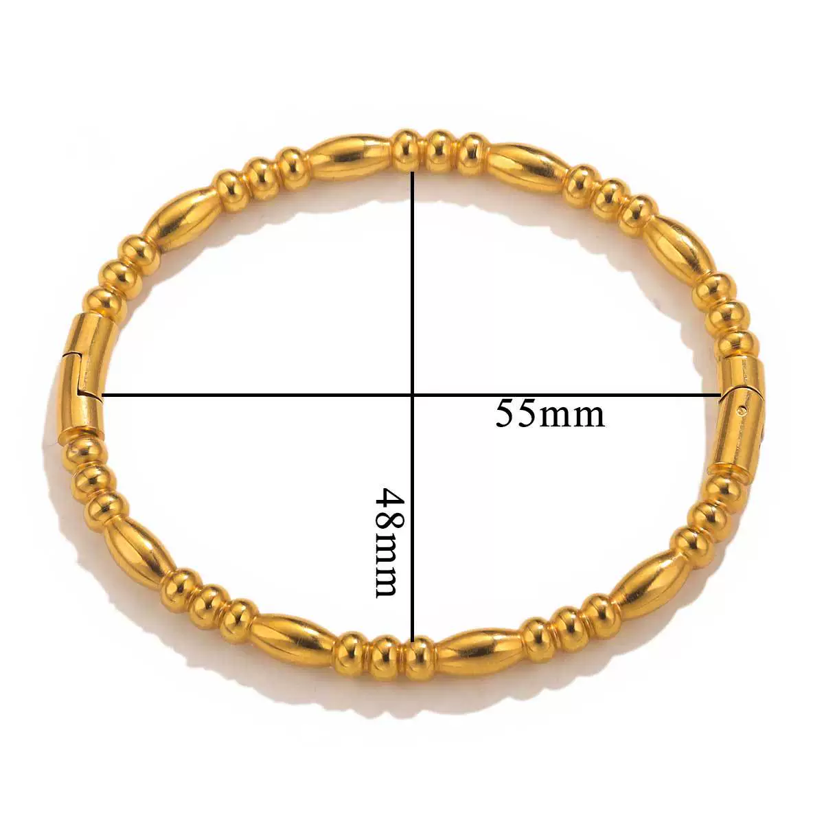 Bamboo Style Stainless Steel Electroplated Female Bracelet - Image 7