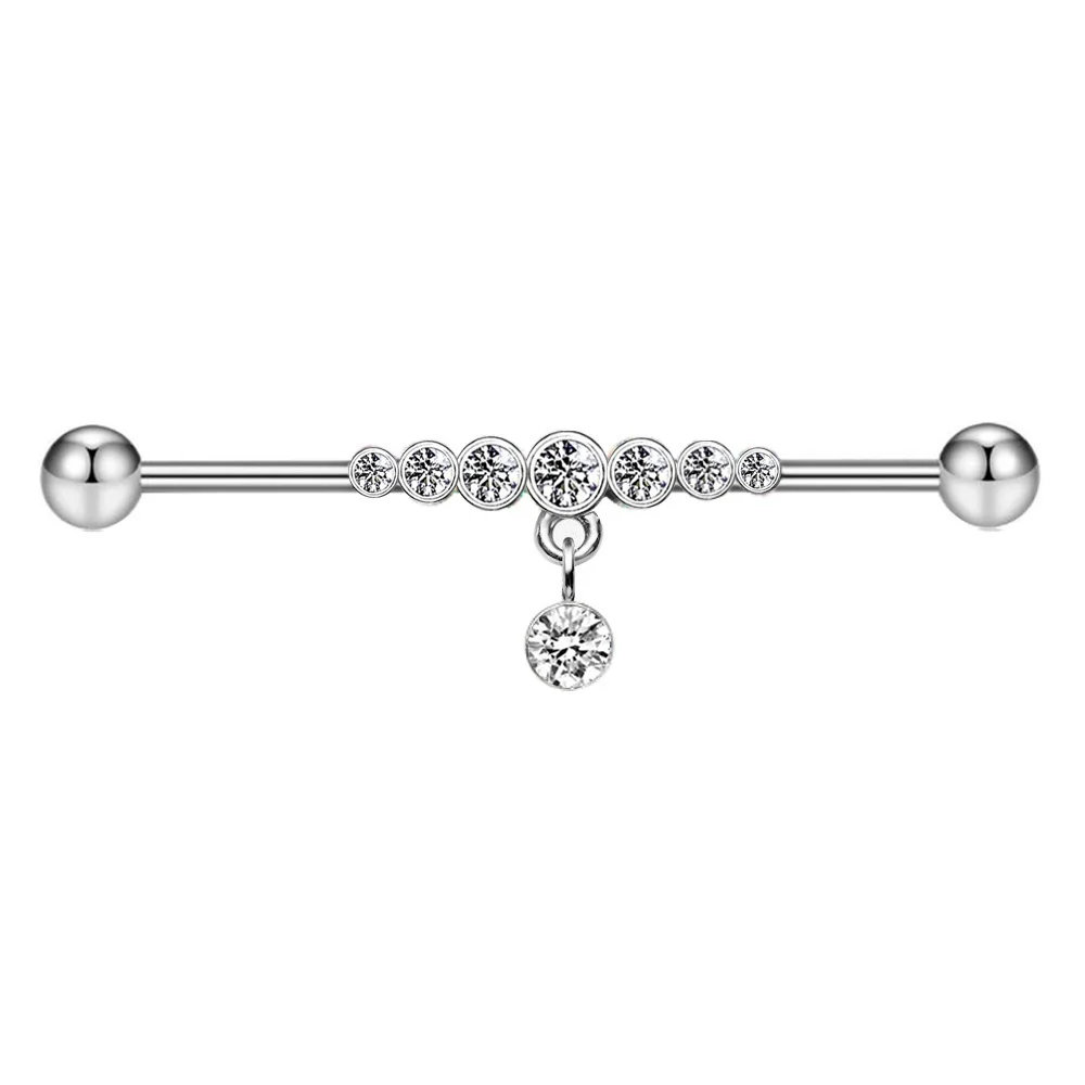 Barbell Earrings Stainless Steel Star Design Electroplated - Image 6
