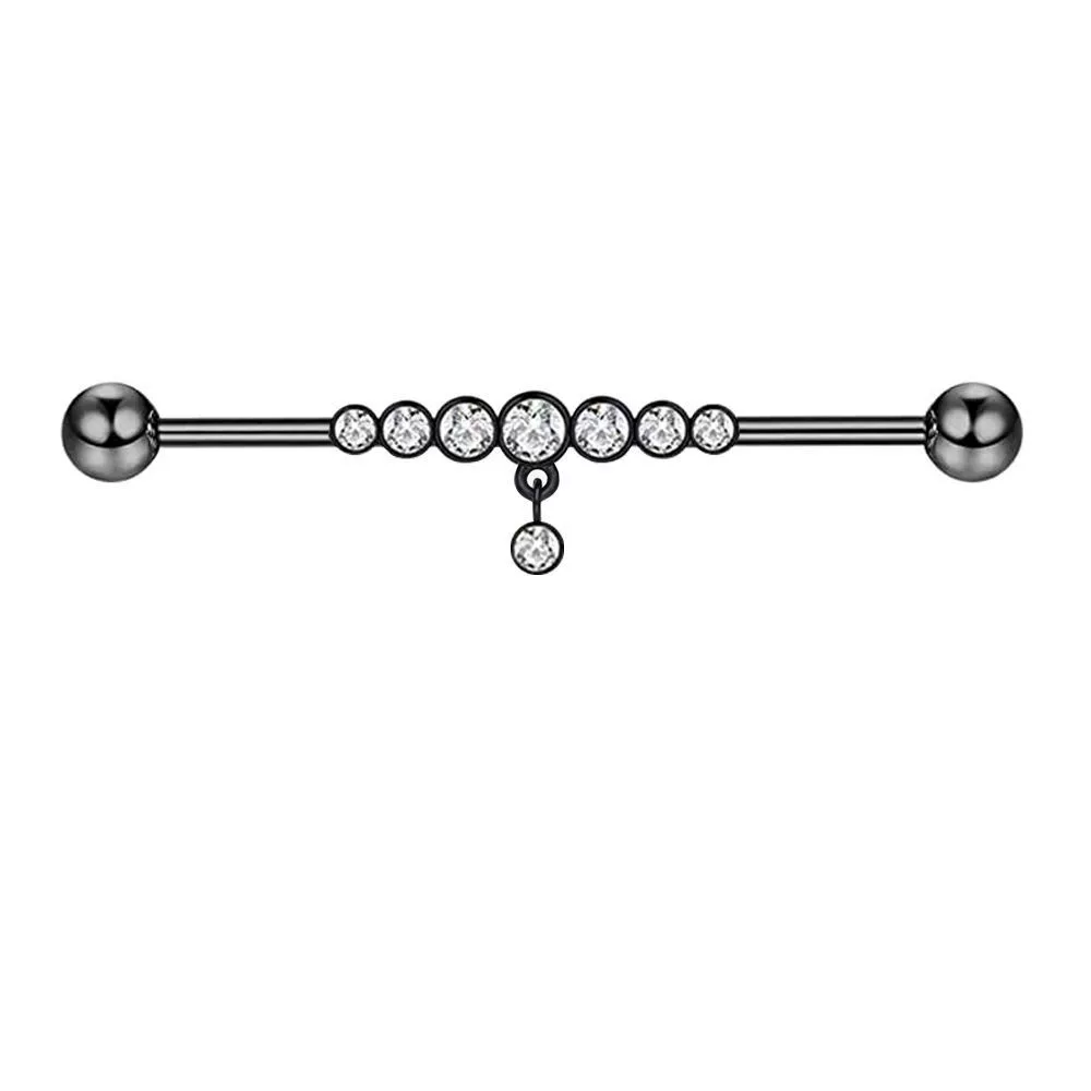 Barbell Earrings Stainless Steel Star Design Electroplated - Image 8