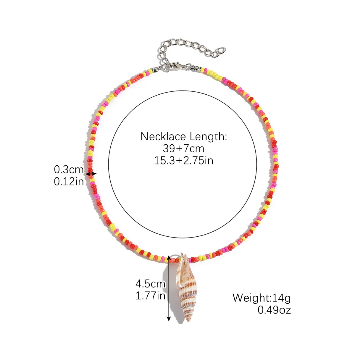 Beach Ocean Style Fishtail Shell Pendant Necklace With Beads Polish Finished Women's Jewelry - Image 11