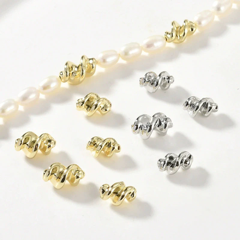 Bead Diy Hand Beaded Material Accessories Copper Electroplating Hemp Pattern