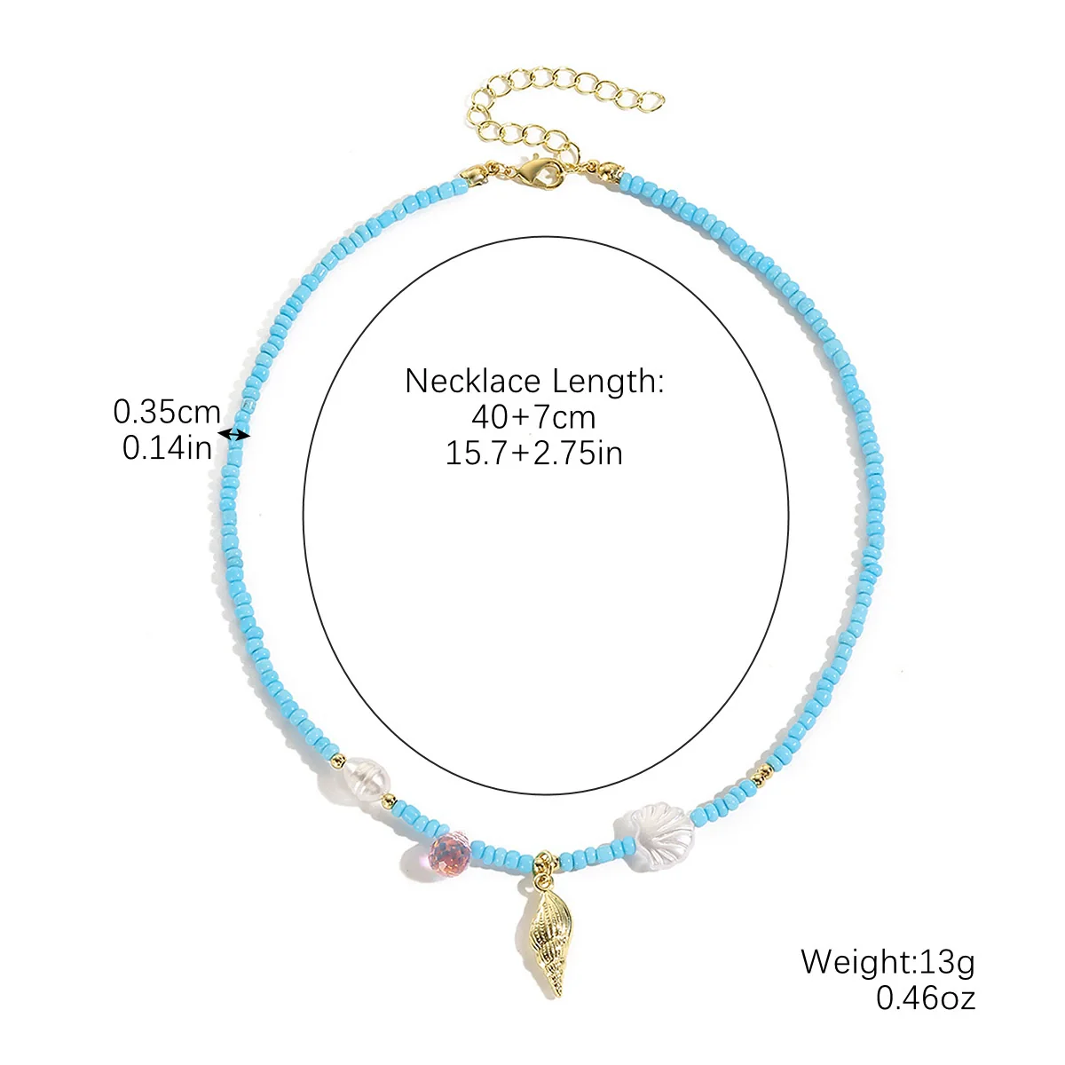 Beaded Bohemian Women's Necklace With Artificial Crystal Ceramic Pendant Electroplated Ball Chain Constellation Heart Flower Drop Shape Geometric Design - Image 9