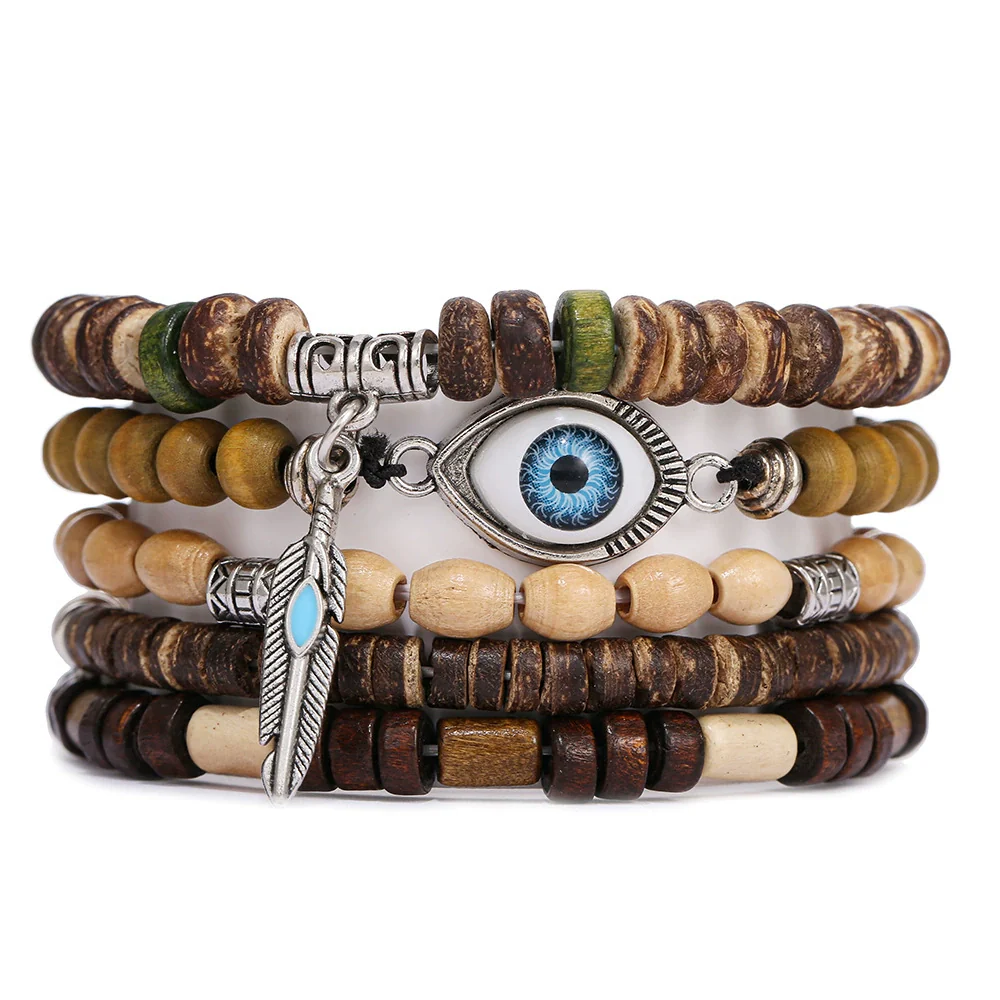 Beaded Bracelets Wood Zinc Alloy Natural Stone Geometric Electroplating Unisex - Image 11