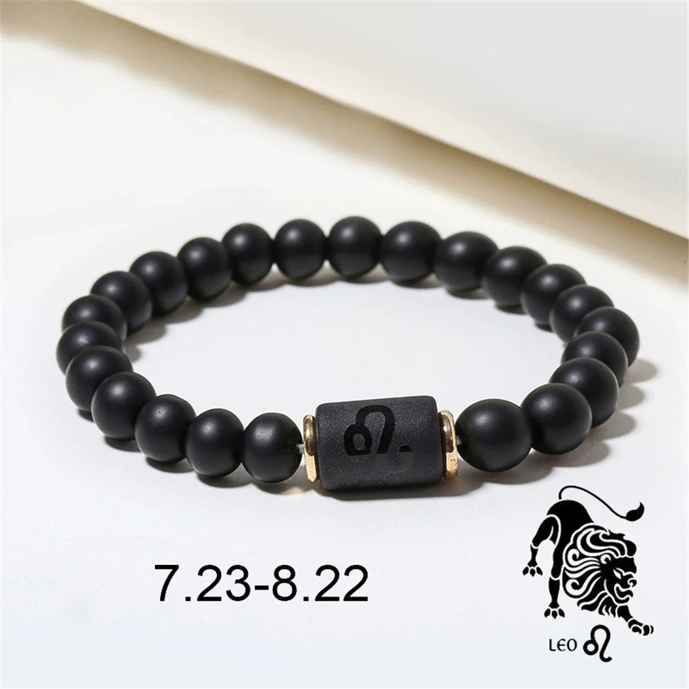 Beads Elastic Bracelet Synthetic Stone Geometric Twelve Constellations Handmade Unisex - Image 12