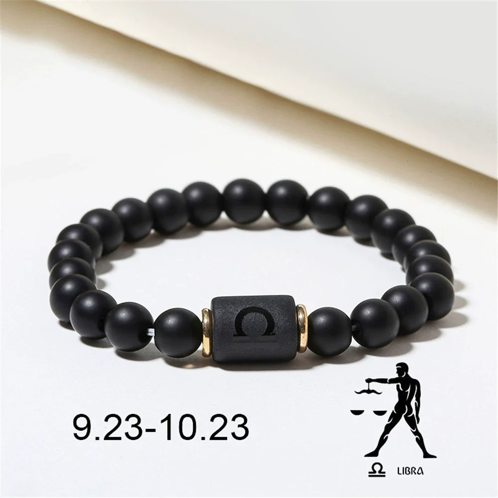 Beads Elastic Bracelet Synthetic Stone Geometric Twelve Constellations Handmade Unisex - Image 14
