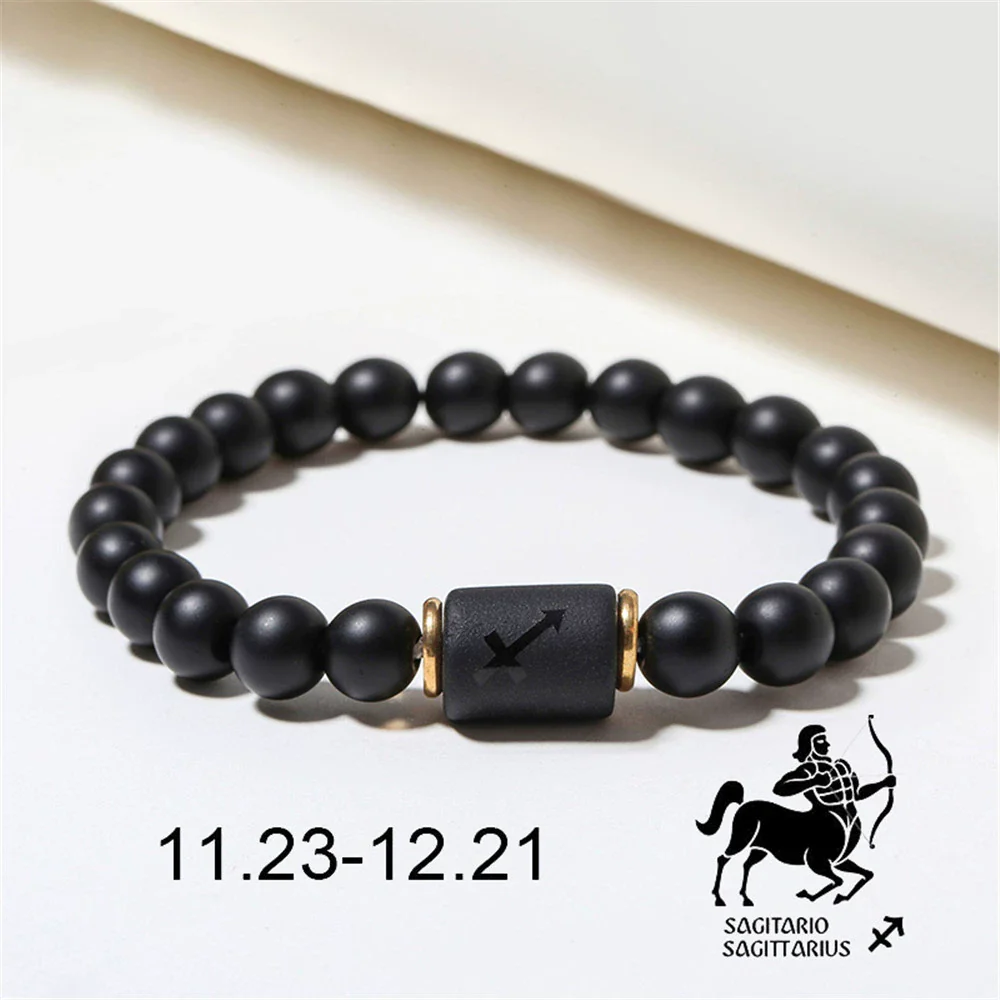 Beads Elastic Bracelet Synthetic Stone Geometric Twelve Constellations Handmade Unisex - Image 16