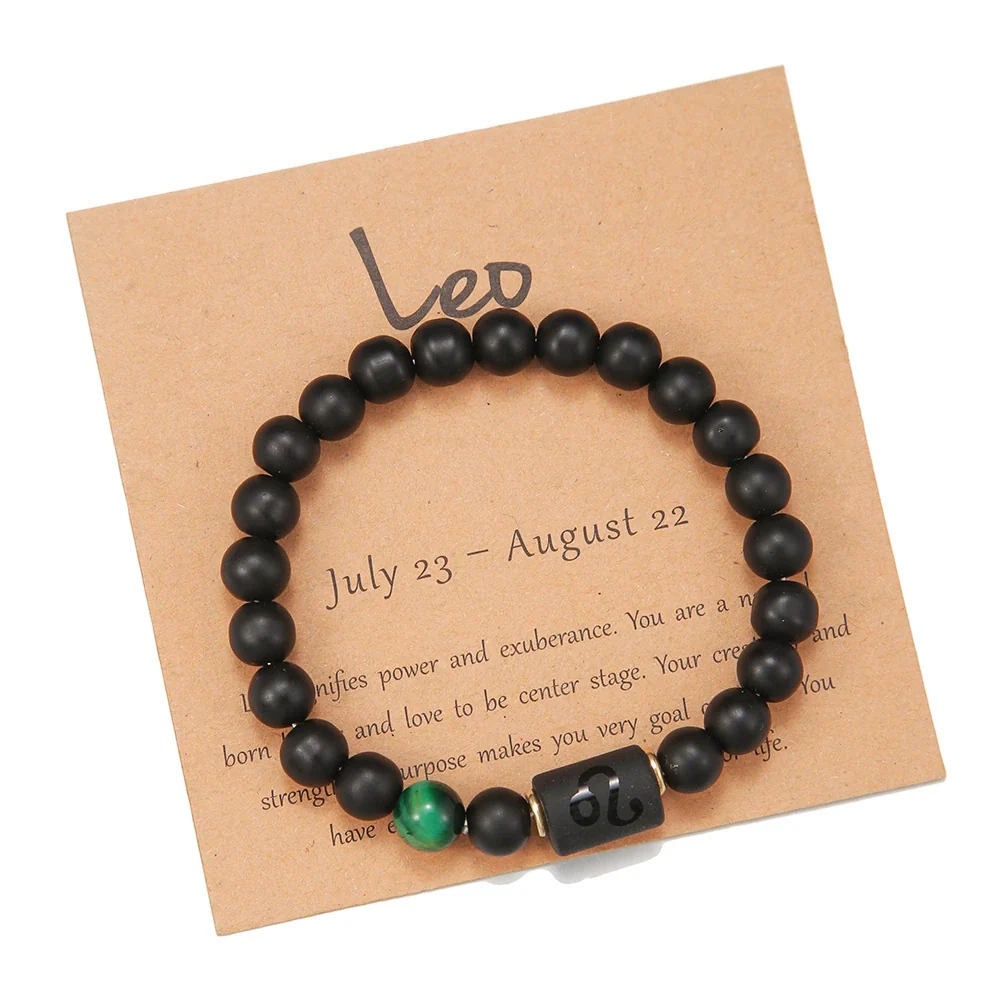 Beads Elastic Bracelet Synthetic Stone Geometric Twelve Constellations Handmade Unisex - Image 22