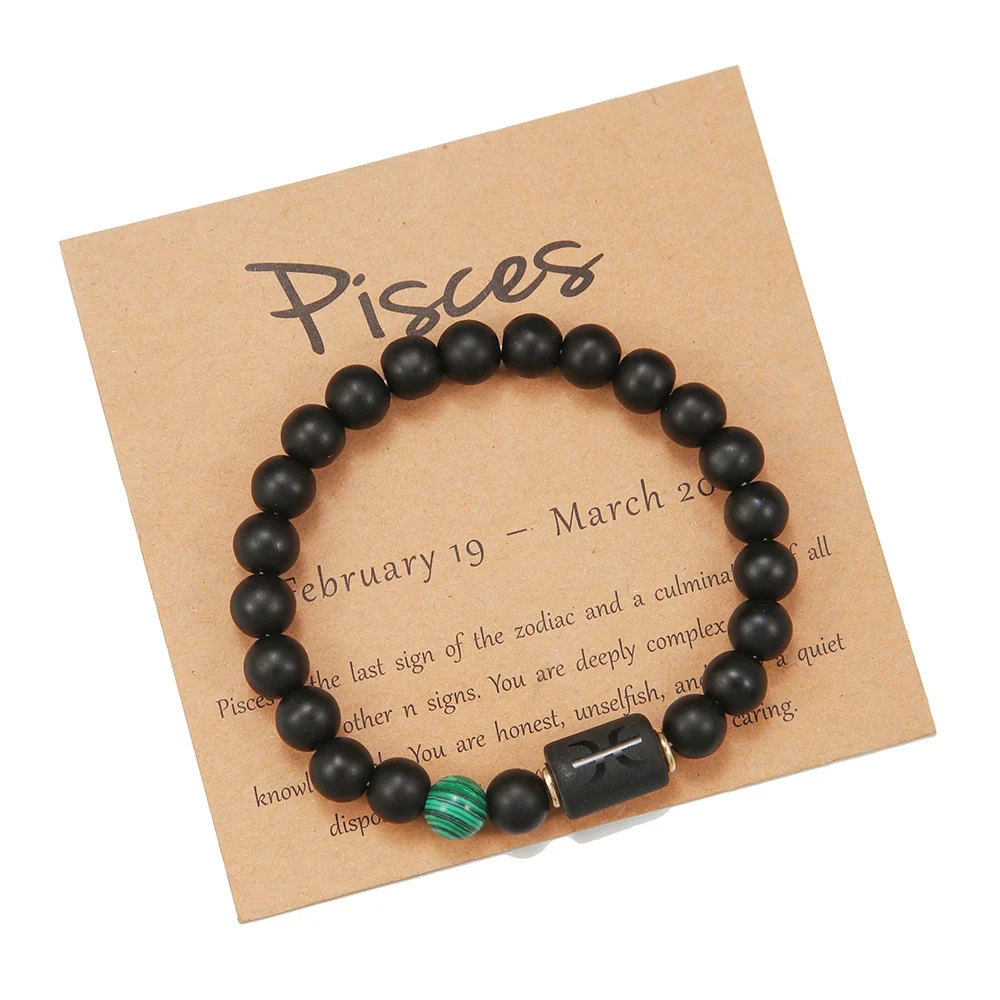Beads Elastic Bracelet Synthetic Stone Geometric Twelve Constellations Handmade Unisex - Image 29