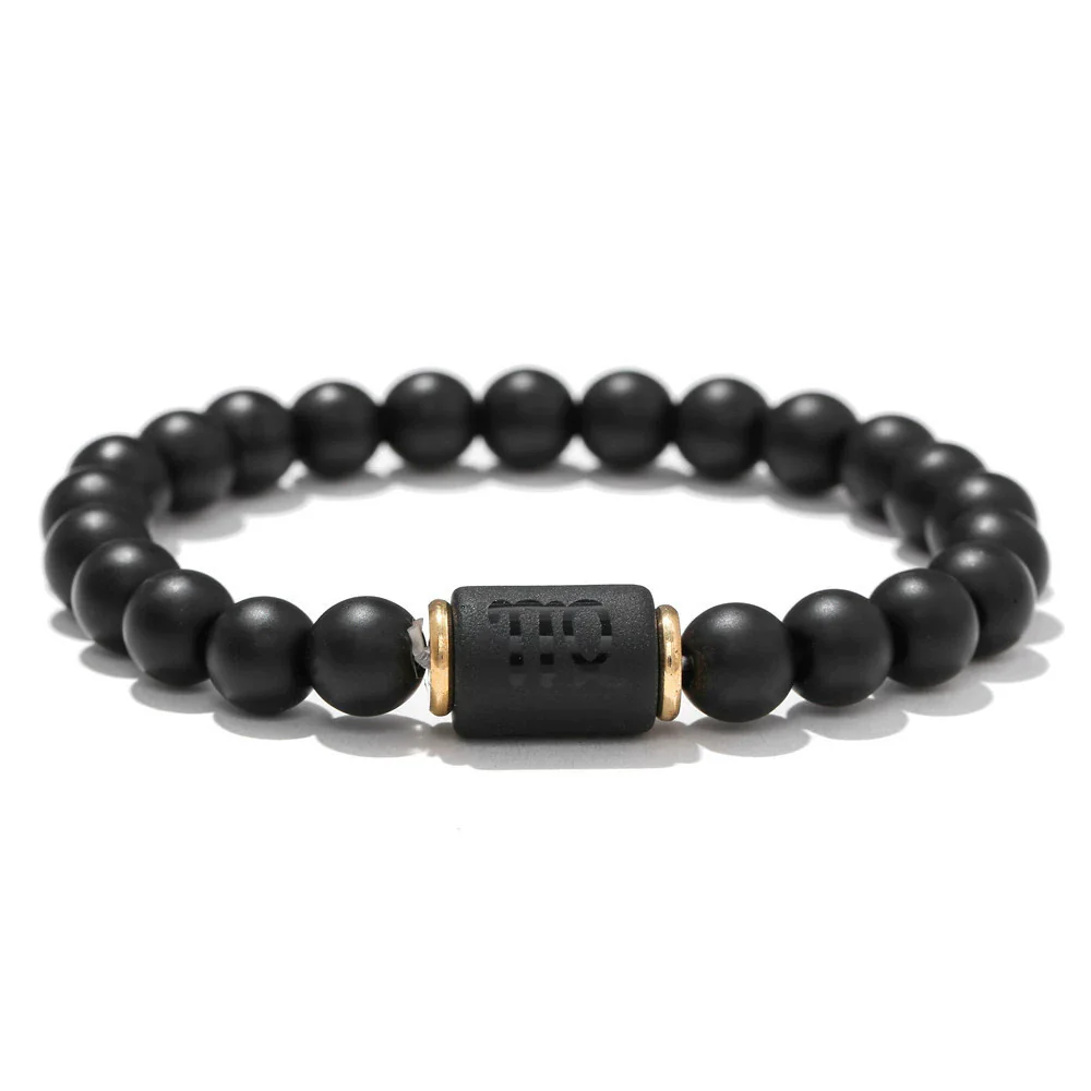 Beads Elastic Bracelet Synthetic Stone Geometric Twelve Constellations Handmade Unisex - Image 5