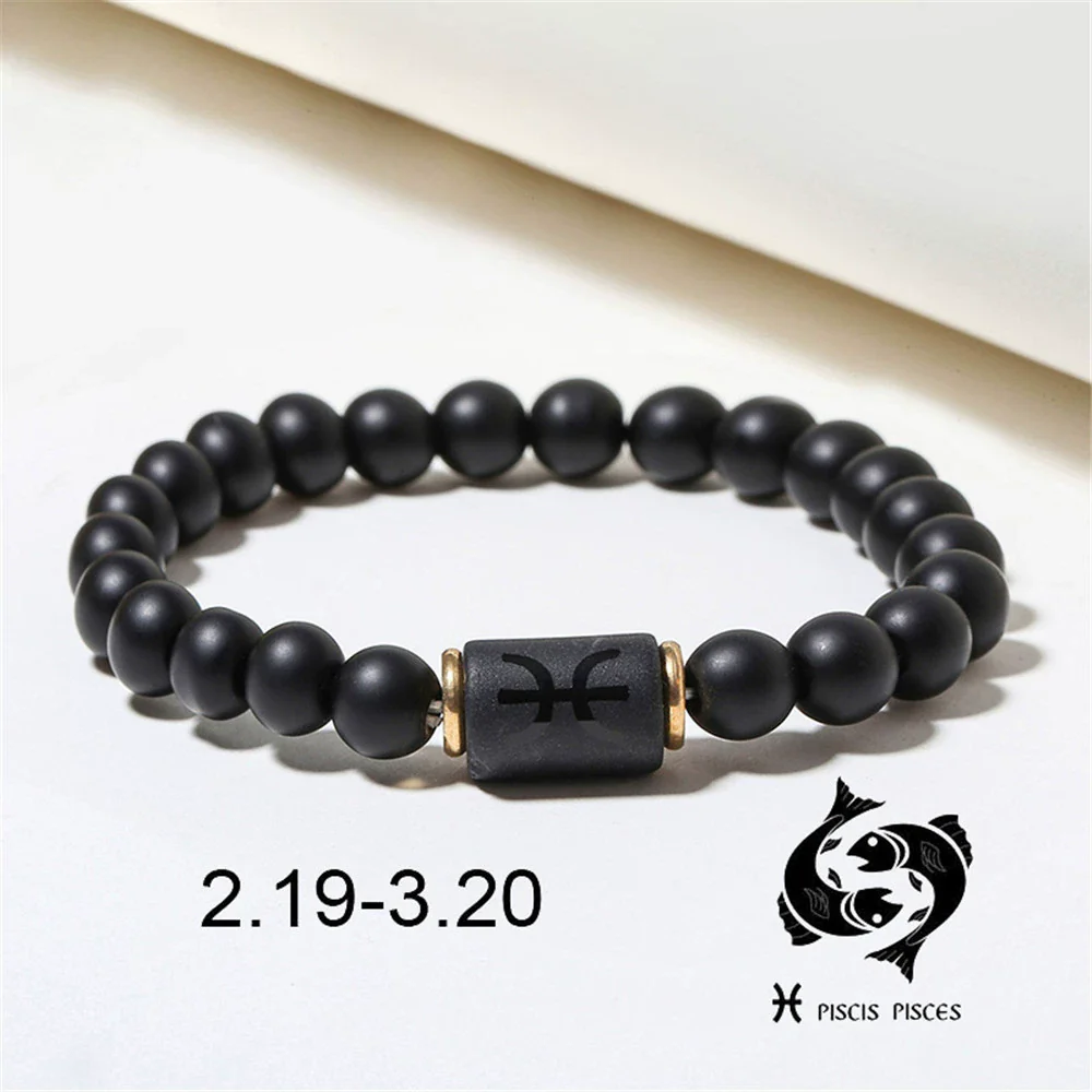 Beads Elastic Bracelet Synthetic Stone Geometric Twelve Constellations Handmade Unisex - Image 7