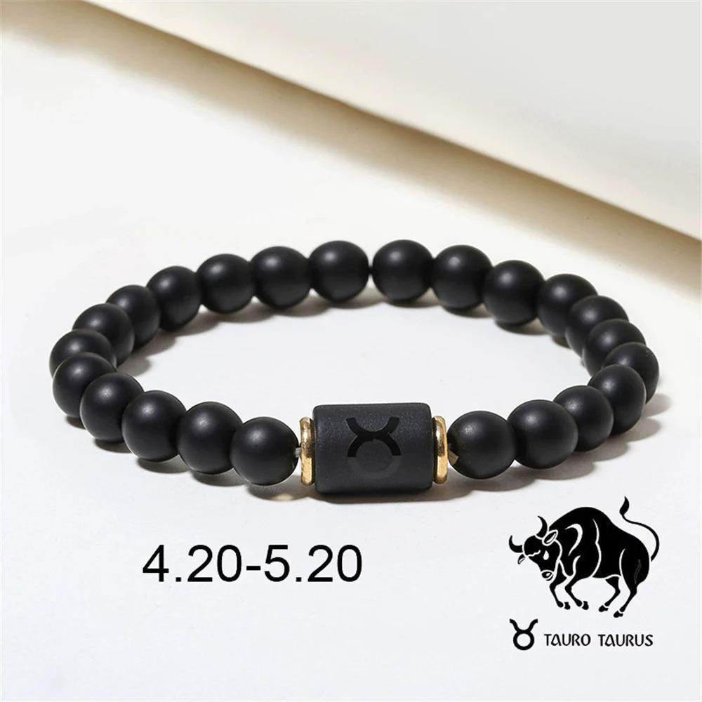 Beads Elastic Bracelet Synthetic Stone Geometric Twelve Constellations Handmade Unisex - Image 9