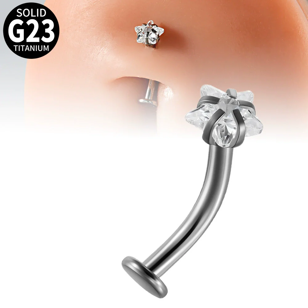 Belly Button Ring And Eyebrow Nail G23 Titanium Alloy Ushaped Human Body Puncture Jewelry Unisex Fashion - Image 7