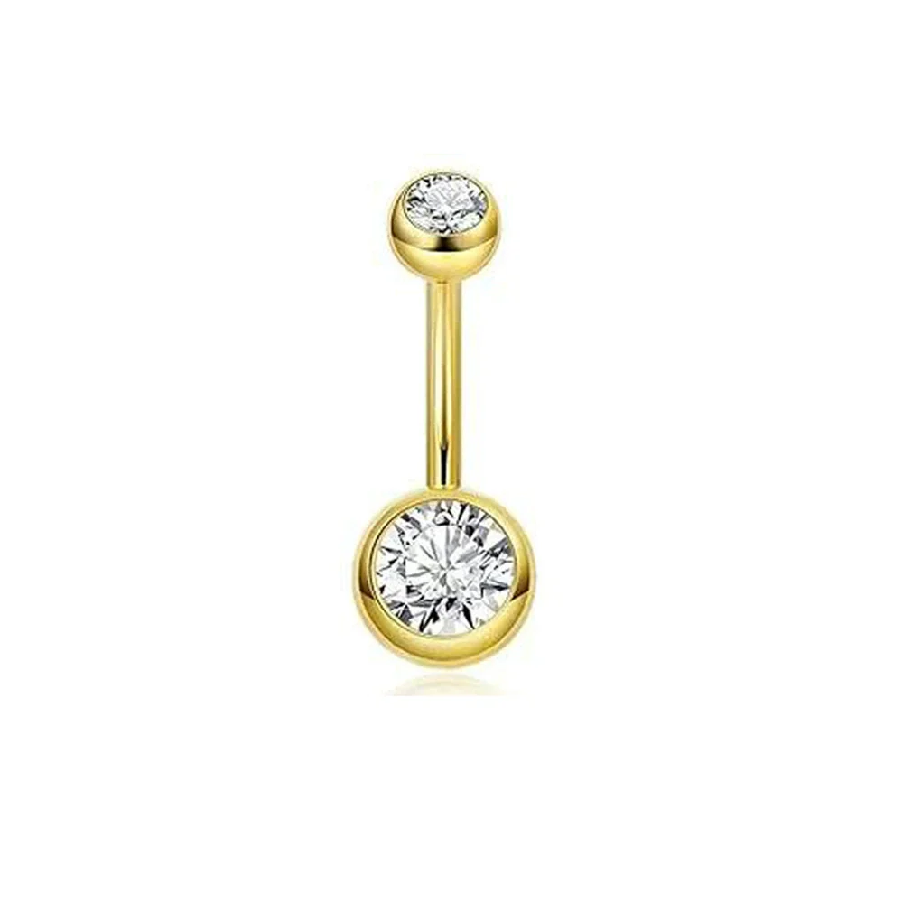 Belly Button Ring Stainless Steel Copper Inlaid Zircon Constellation Electroplating Heart Shaped Water Drop Style For Women - Image 7