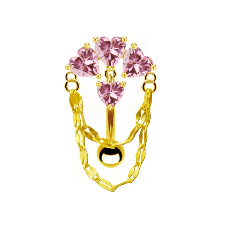 Belly Button Ring Stainless Steel Heartshaped Electroplating Unisex - Image 9
