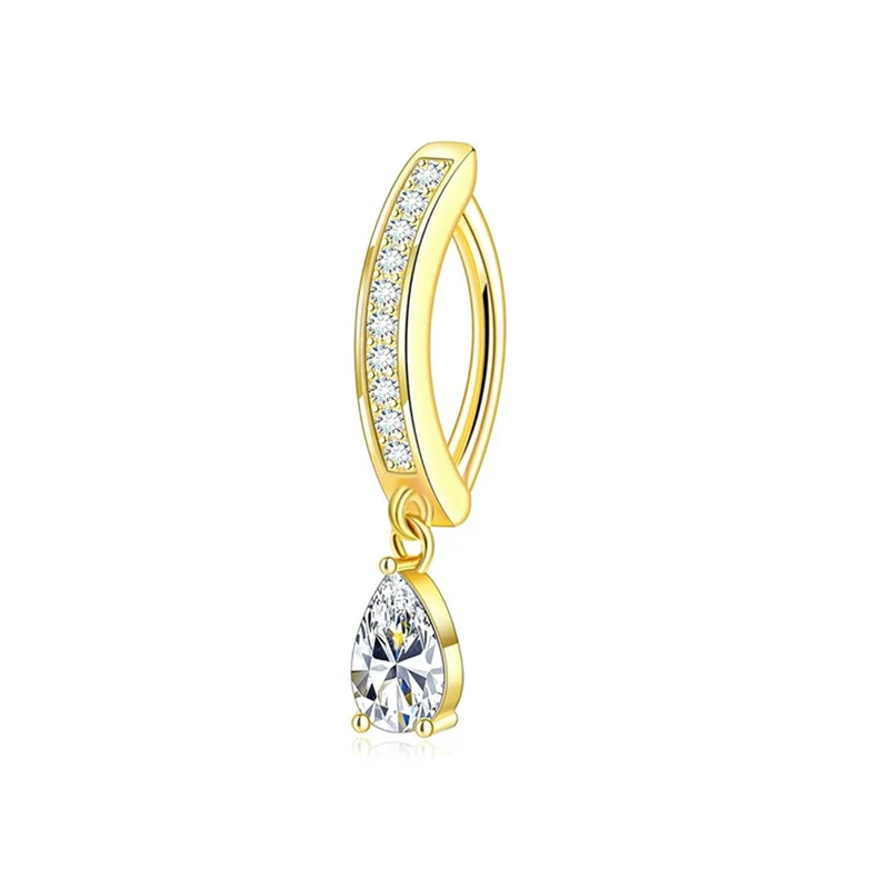 Belly Button Ring Stainless Steel Zircon Geometric Electroplating Unisex Body Puncture Jewelry Set - Image 5