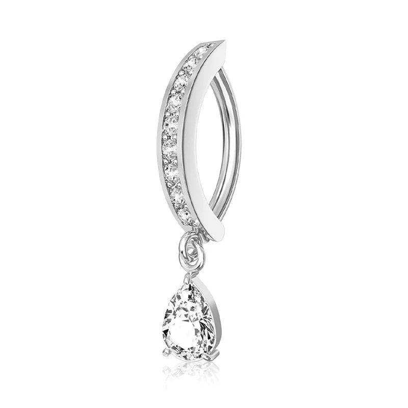Belly Button Ring Stainless Steel Zircon Geometric Electroplating Unisex Body Puncture Jewelry Set - Image 9