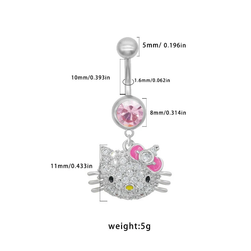 Belly Button Ring Zinc Alloy Heart Shape Unisex Alien Style - Image 5