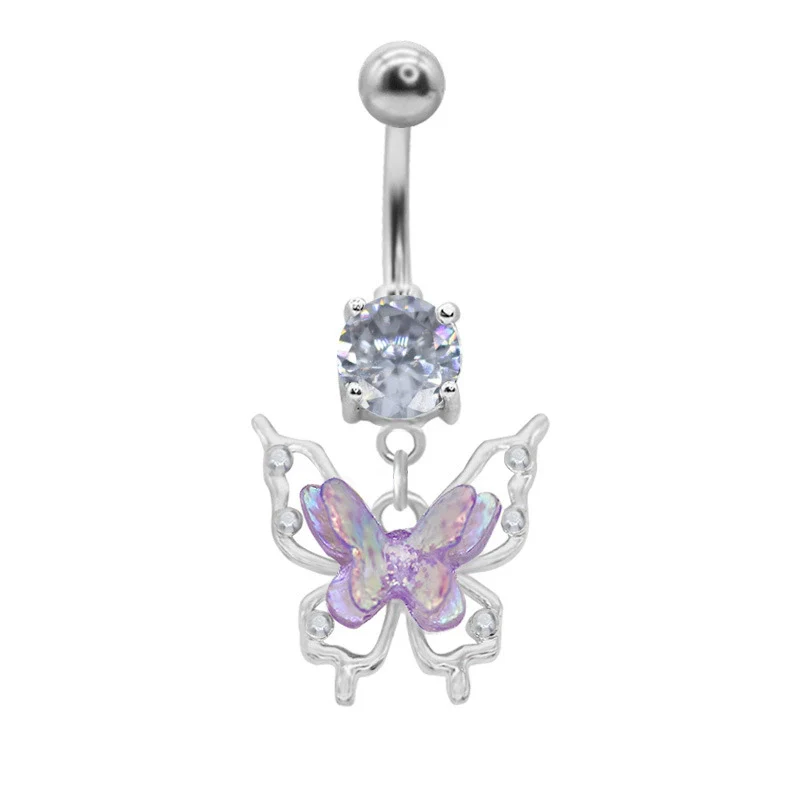 Belly Ring Jewelry Zinc Alloy Heart Shape Flash Butterfly Style Unisex - Image 12