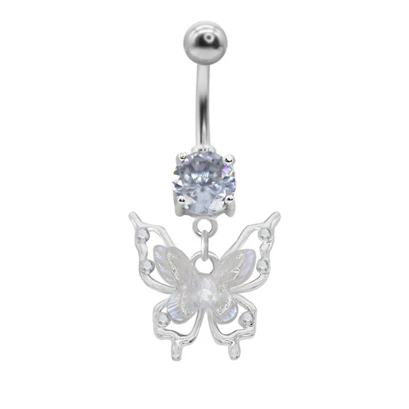 Belly Ring Jewelry Zinc Alloy Heart Shape Flash Butterfly Style Unisex - Image 13